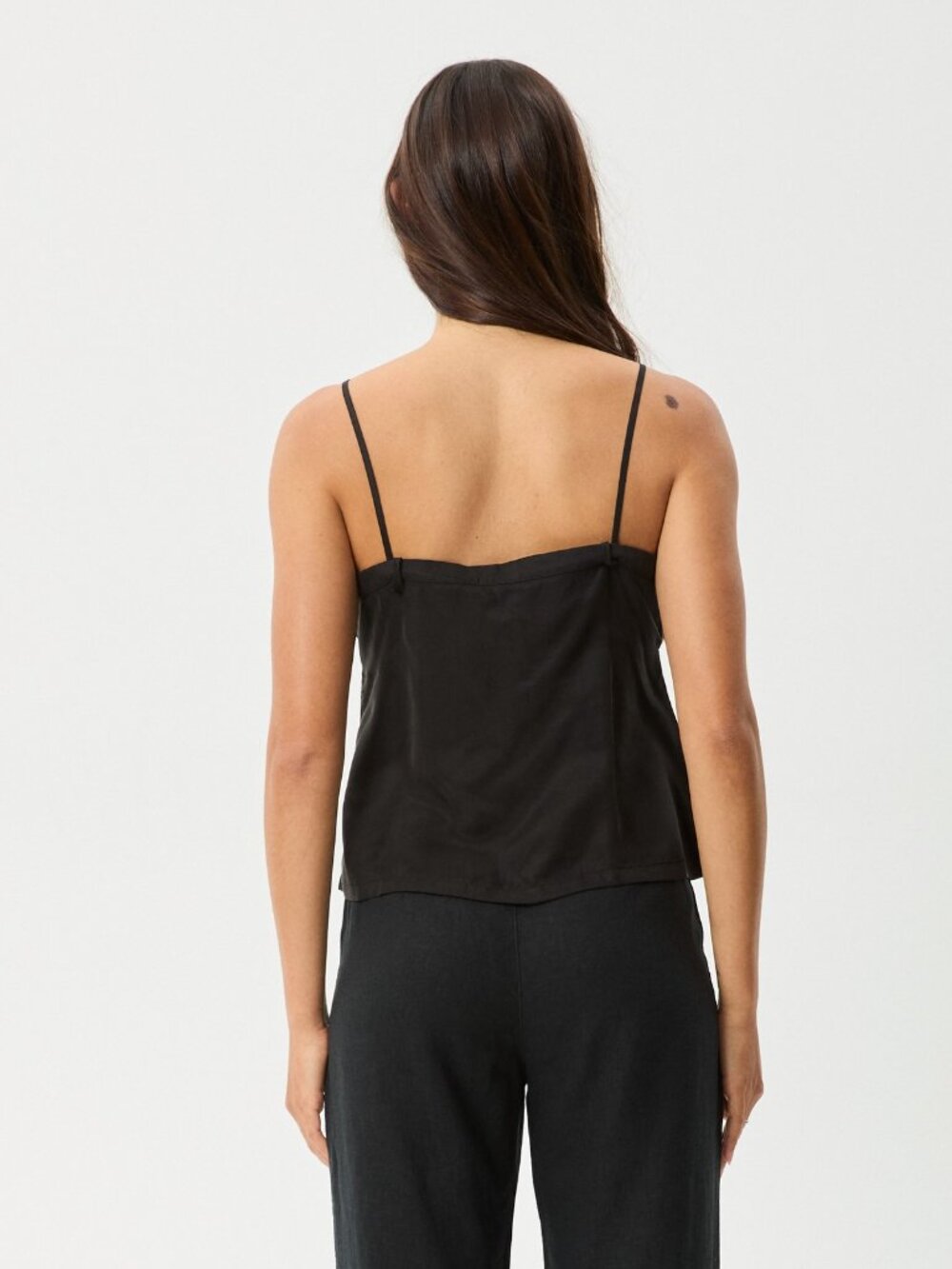 Afends Gemma Cupro Cami Top - Black - Size Large - Picture 2 of 5